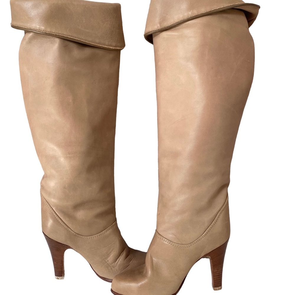 ZODIAC Light Tan Knee High Leather Boots